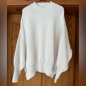 Free People Easy street tunic slouchy oversized sweater White Sz S